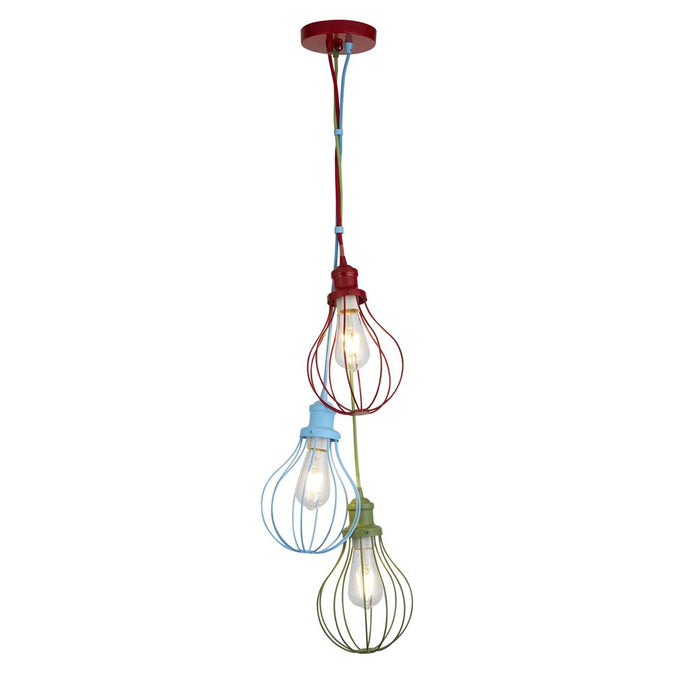 Searchlight 4683-3 Kids 3Lt Multi Drop Balloon Cage Pendant  Multi - Colour - 31205