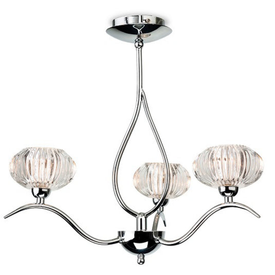 Firstlight 4857CH Lisbon 3 Light Polished Chrome Semi Flush Ceiling Light