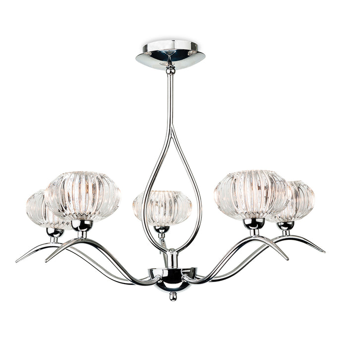 Firstlight 4858CH Lisbon 5 Light Polished Chrome Semi Flush Ceiling Light