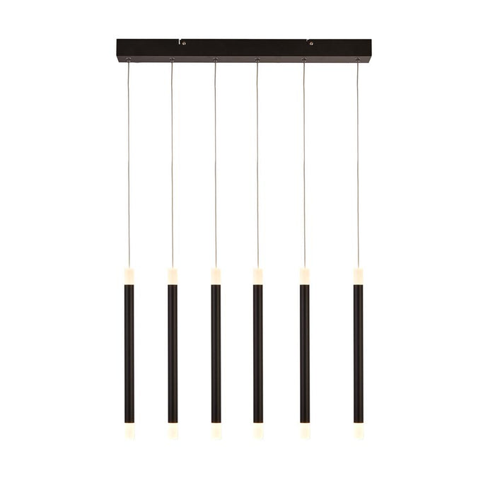 Searchlight 4866-6BK Wands 6Lt LED Bar Pendant - Black - 26790
