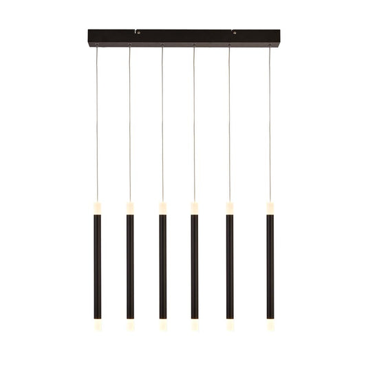 Searchlight 4866-6BK Wands 6Lt LED Bar Pendant - Black - 26790