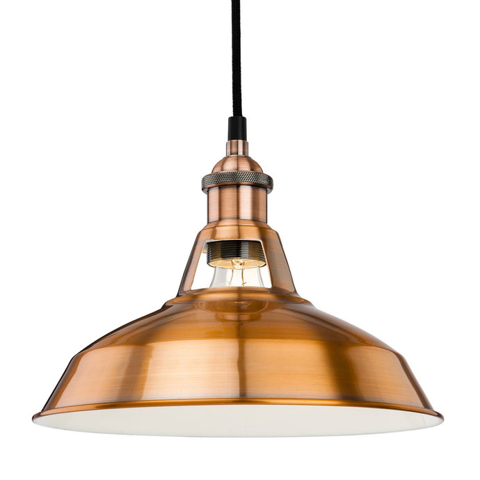 Firstlight 4867CP Albany 1 Light Brushed Copper Pendant Ceiling Light