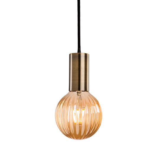 Firstlight 4933 Hudson 1 Light Antique Brass Pendant Ceiling Light