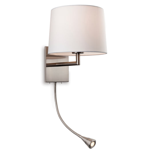 Firstlight 4936BS Grand 2 Light Brushed Steel Wall Light (Switched)