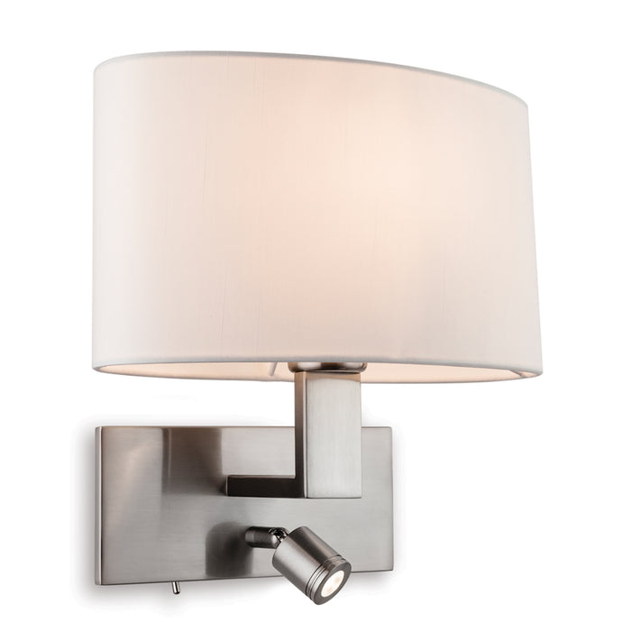 Firstlight 4938BS Webster 2 Light Brushed Steel Wall Light (Switched)