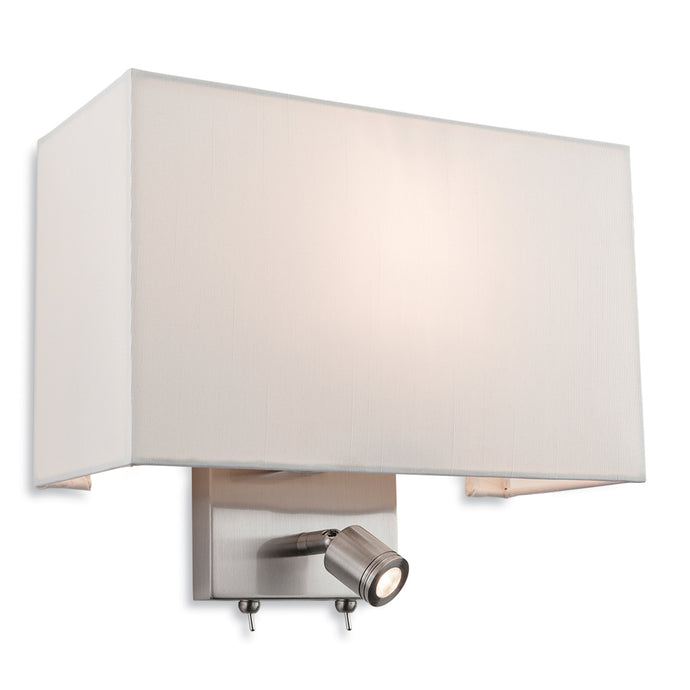Firstlight 4942BS Fargo 2 Light Brushed Steel Wall Light (Switched)