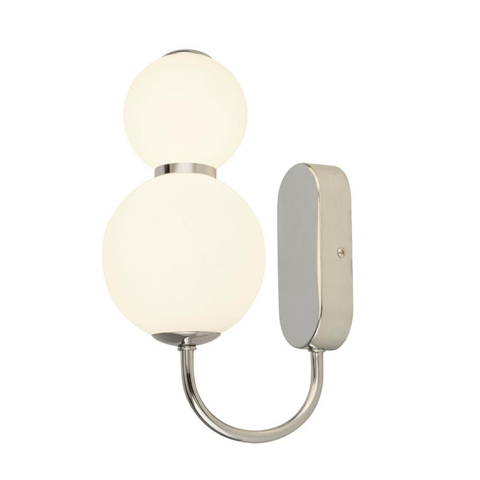 Searchlight 51022-2CC Snowball 2Lt Wall Light, Chrome With Opal Glass Shades - 31233