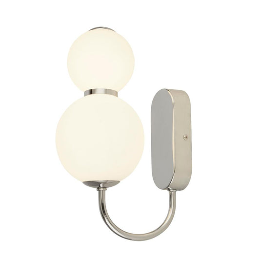 Searchlight 51022-2CC Snowball 2Lt Wall Light, Chrome With Opal Glass Shades - 31233