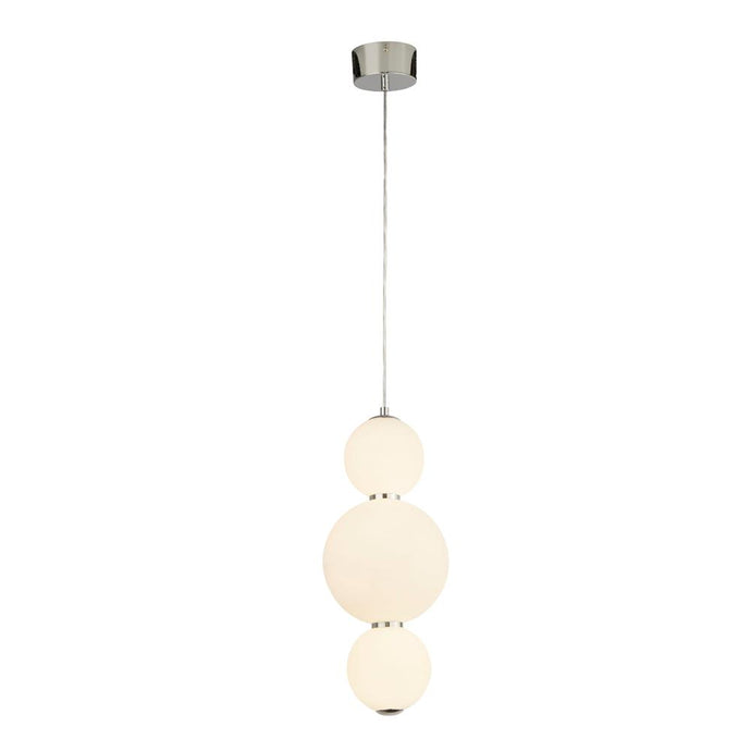 Searchlight 51022-3CC Snowball 3Lt Pendant, Chrome With Opal Glass Shade - 26468