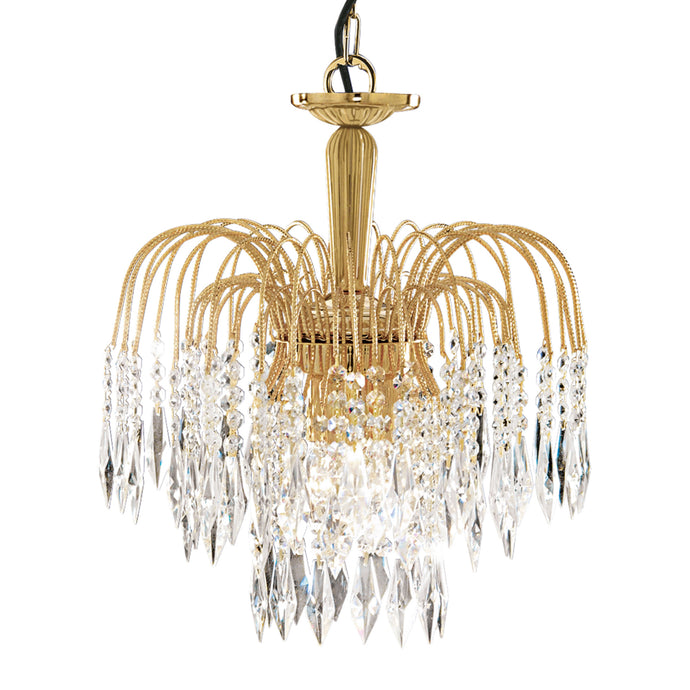 Searchlight 5173-3 Waterfall - 3Lt Ceiling, Gold, Clear Crystal - 1820