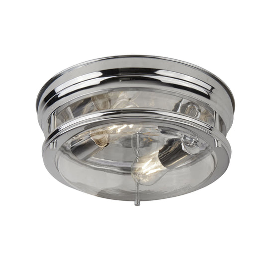 Searchlight 5182CC Glasgow 2Lt Flush Chrome With Clear Glass IP44 - 25344