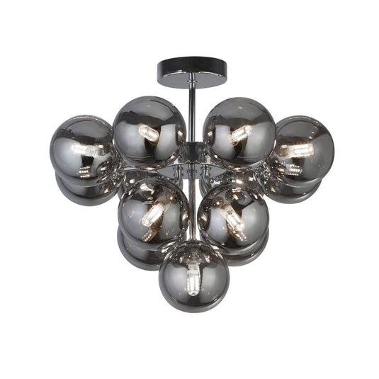 Searchlight 52131-13SM Berry 13Lt Ceiling Light, Chrome With Smoked Glass - 31244