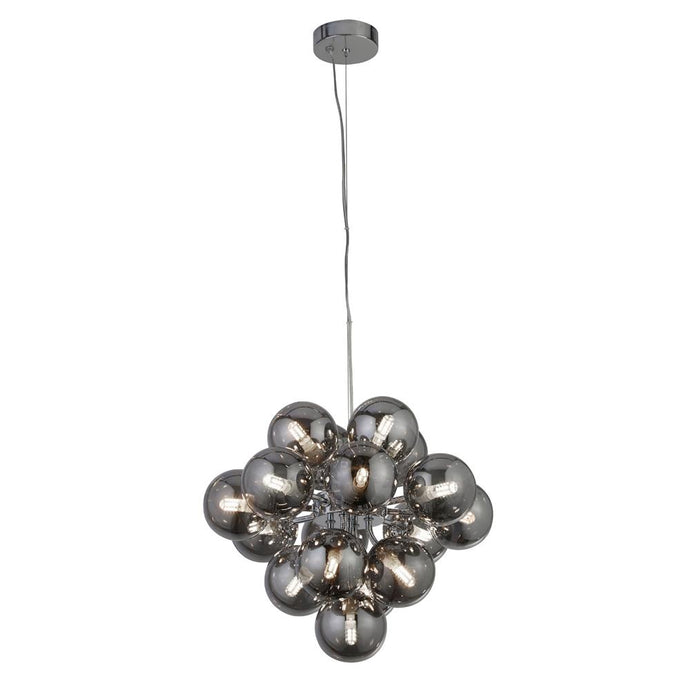 Searchlight 52131-17SM Berry 17Lt Pendant, Chrome With Smoked Glass - 31245