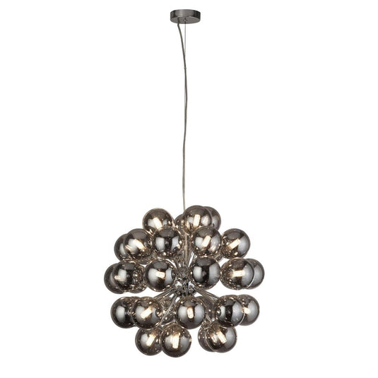 Searchlight 52131-27SM Berry 27Lt Pendant, Chrome With Smoked Glass - 31247