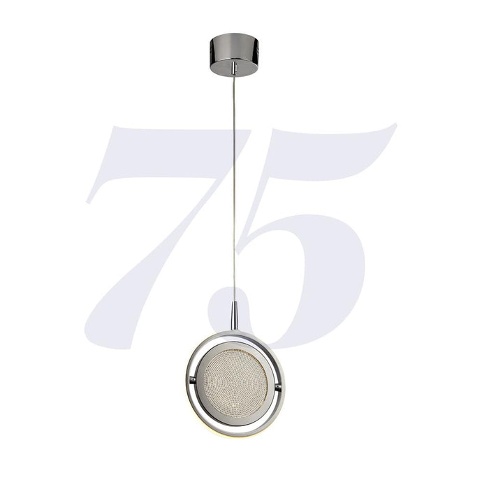 Searchlight 5301-1CC GYroscope 1Lt LED Ring Pendant - Chrome With Crystal Sand - 31250
