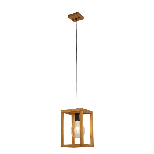 Searchlight 54741-1NA Square Woven Bamboo Wood 1Lt Pendant - 31261