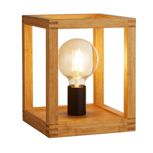 Searchlight 54742-1NA Square Woven Bamboo Wood 1Lt Table Lamp - 31263