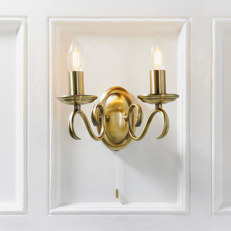 Load image into Gallery viewer, Endon Lighting 2030-2AN Bernice 2lt Wall - 25718
