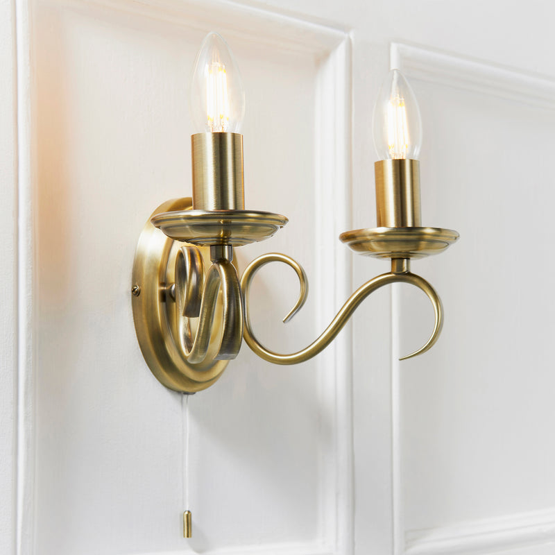 Load image into Gallery viewer, Endon Lighting 2030-2AN Bernice 2lt Wall - 25718

