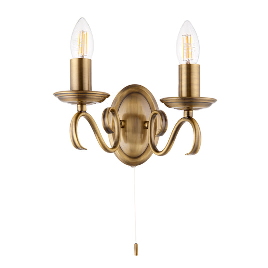 Endon Lighting 2030-2AN Bernice 2lt Wall - 25718