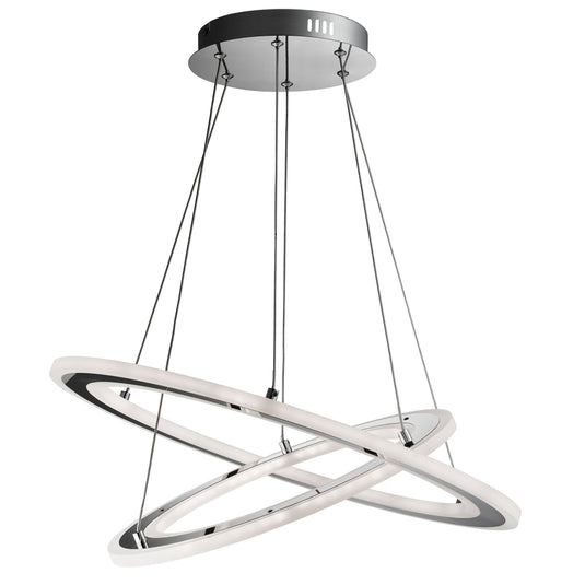 Searchlight 5882-2CC Solexa - LED 2 Hoops Ceiling, Chrome, Frosted Acrylic - 31309