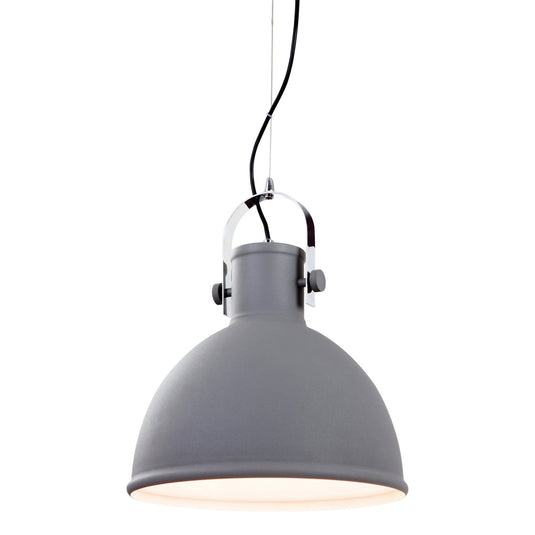 Firstlight 5910CN Vida 1 Light Concrete & Chrome Pendant Ceiling Light