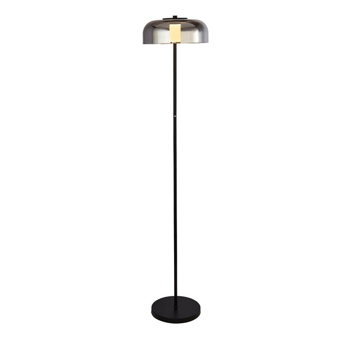 Searchlight 59802-1SM Frisbee 1Lt LED Floor Lamp, Matt Black With Smoked Glass - 26462