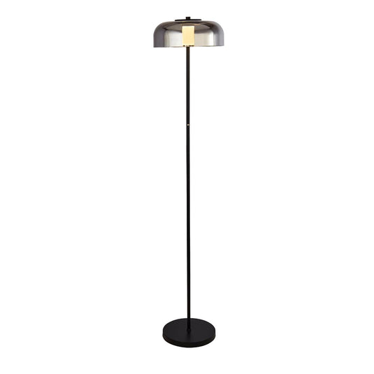 Searchlight 59802-1SM Frisbee 1Lt LED Floor Lamp, Matt Black With Smoked Glass - 26462