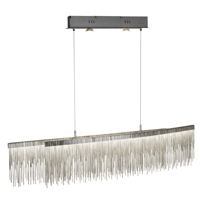 Searchlight 6061SS Memphis LED Ceiling Bar, Satin Silver, Chain Link Waterfall Dressing - 31322