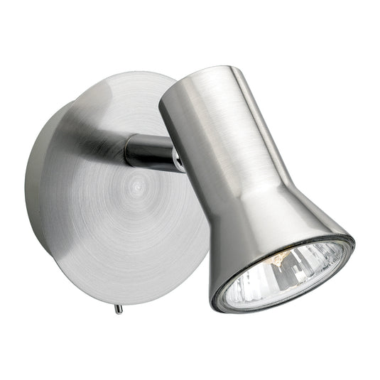 Firstlight 6090BS Magnum 1 Light Brushed Steel Wall Spotlight (Switched)