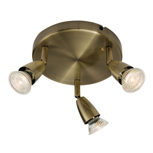Saxby Lighting 60997 Amalfi 3lt round antique brass 50W - 31860