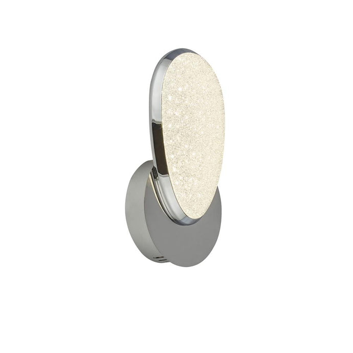 Searchlight 6210CC Lori 1Lt LED Wall Light, Crushed Ice Effect Shade, Chrome - 26477
