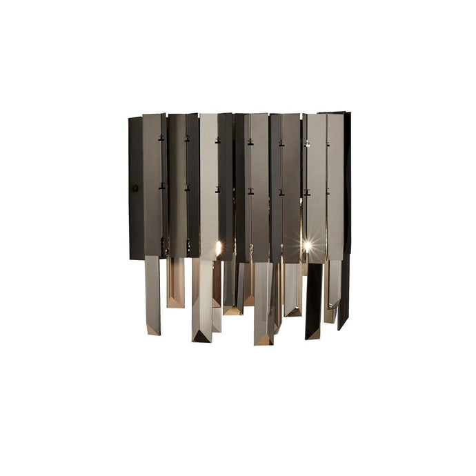 Searchlight 62120-2SM Rotunda 2Lt Wall Light, Black With Smoke Crystal - 31329