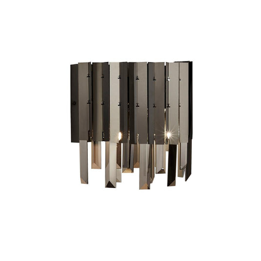 Searchlight 62120-2SM Rotunda 2Lt Wall Light, Black With Smoke Crystal - 31329