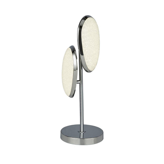 Searchlight 6217CC Lori 2Lt LED Table Lamp, Crushed Ice Effect Shade, Chrome - 26475