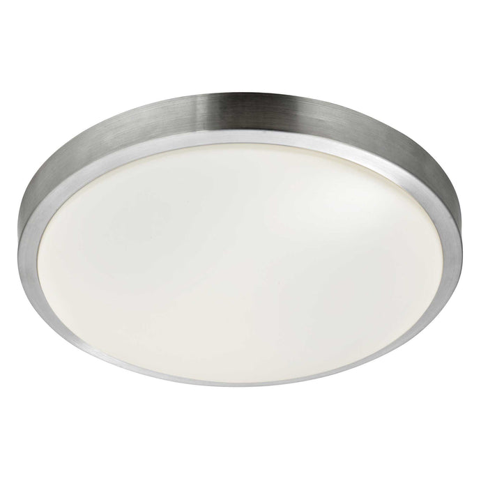 Searchlight 6245-33-LED Zurich LED Flush Bathroom  - IP44 1Lt Aluminium Trim With Acrylic White Shade, Dia 33Cm - 22162
