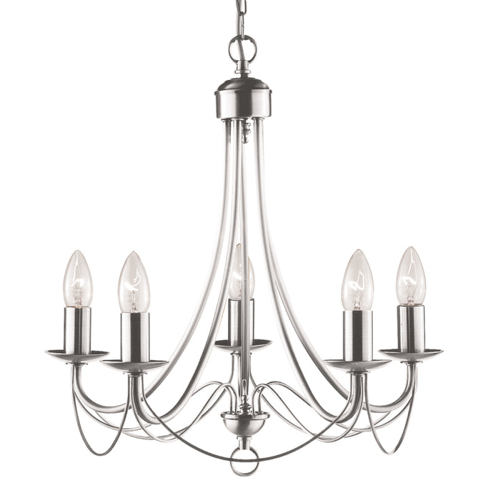 Searchlight 6345-5SS Maypole  5Lt Satin Silver Ceiling - 26986