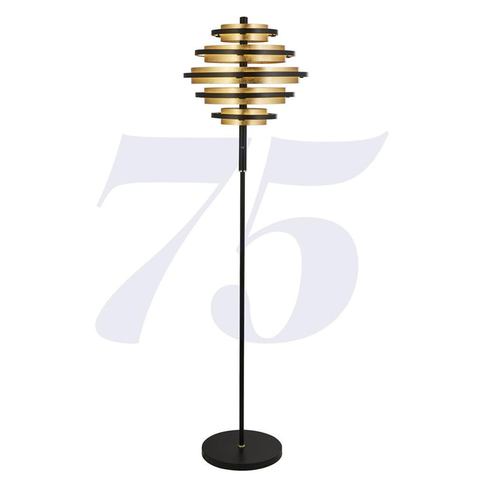 Searchlight 6359BG Hive Black/Gold Leaf 5Lt LED Floor Lamp - 31349