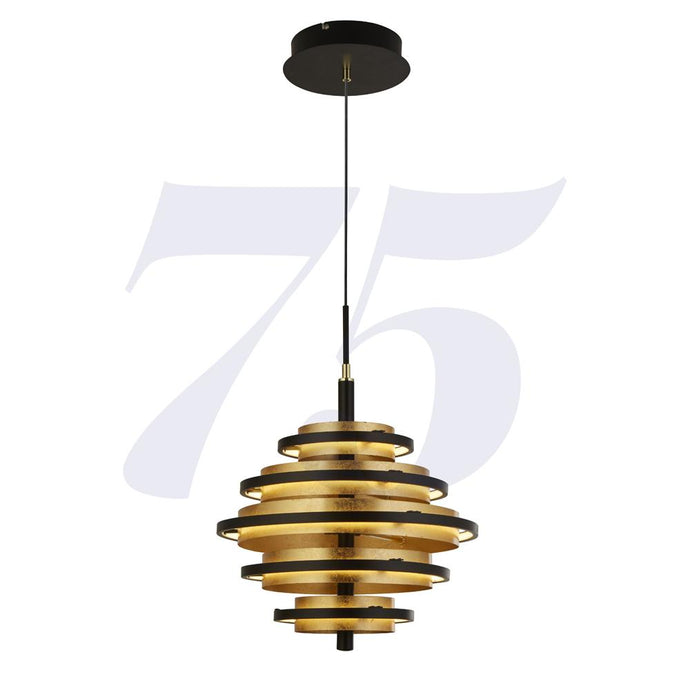 Searchlight 6375-5BG Hive Black/Gold Leaf 5Lt LED Pendant - 25678