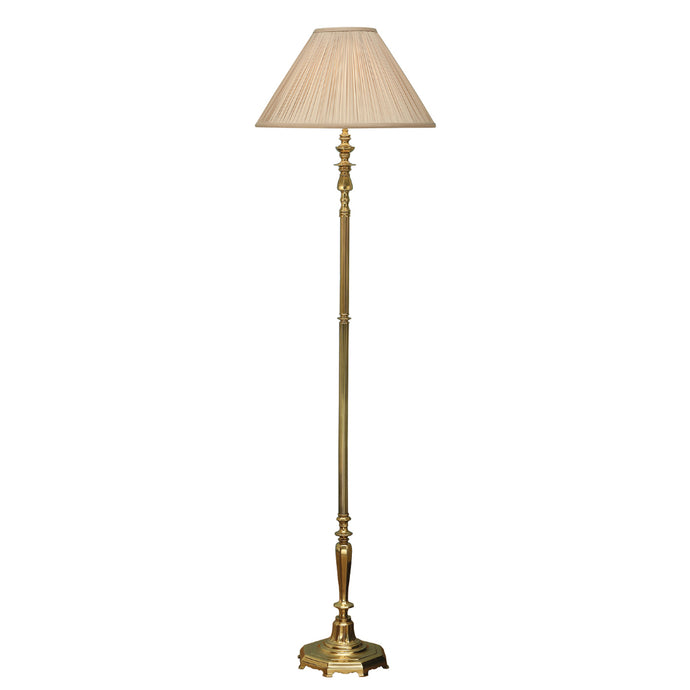 Interiors 1900 63791 Asquith Solid Brass Floor Lamp & Beige Shade