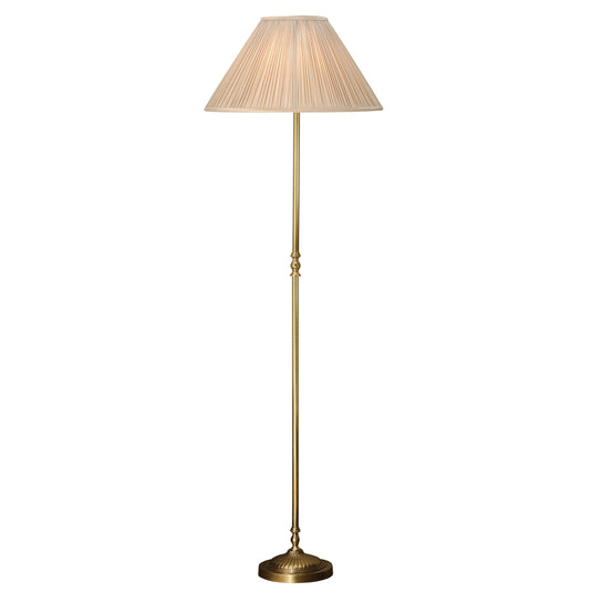 Interiors 1900 63811 Fitzroy Solid Brass Floor Lamp & Beige Shade