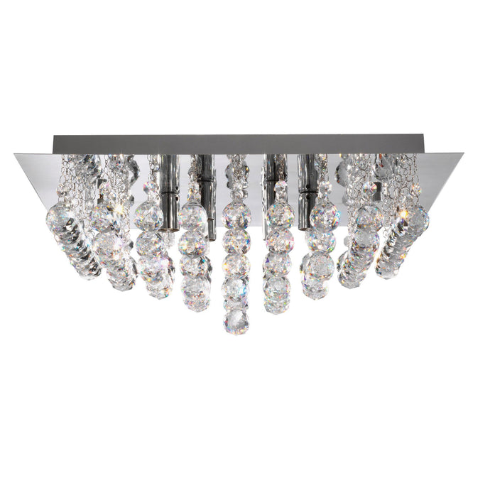 Searchlight 6404-4CC Hanna 4Lt CC Square Flush-Xtal Balls - 31350