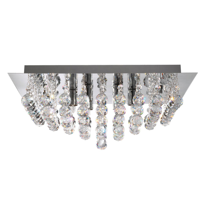 Searchlight 6406-6CC Hanna 6Lt CC Square Flush-Xtal Balls - 31351