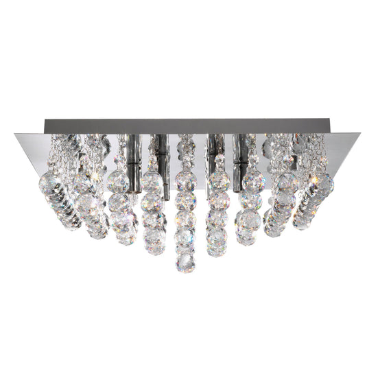 Searchlight 6406-6CC Hanna 6Lt CC Square Flush-Xtal Balls - 31351