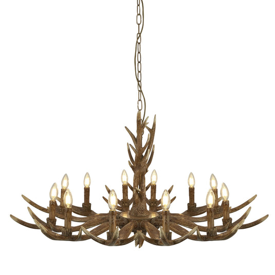 Searchlight 6416-12BR Stag 12Lt Antler Pendant, Brown - 31354