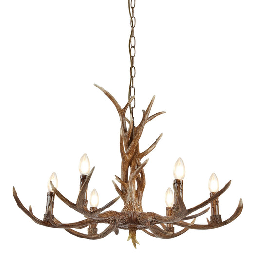 Searchlight 6416-6BR Stag 6Lt Antler Pendant, Brown - 31355