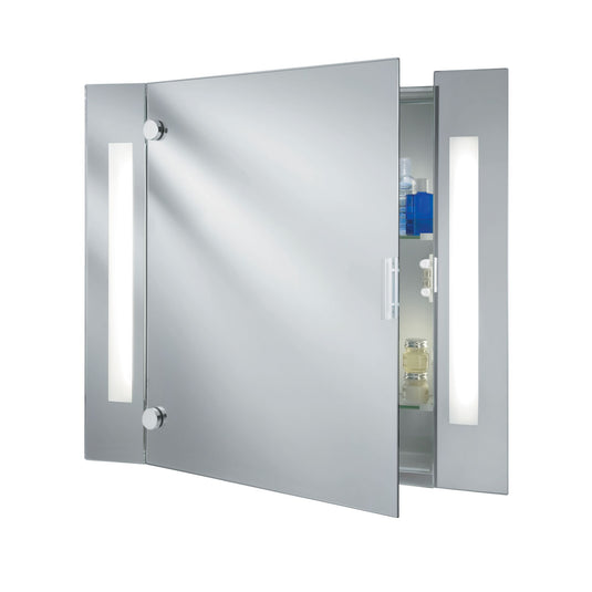 Searchlight 6560 Bathroom Mirror Light - Illuminated Mirror Glass Cabinet - 2Lt Shaver Socket - 31367