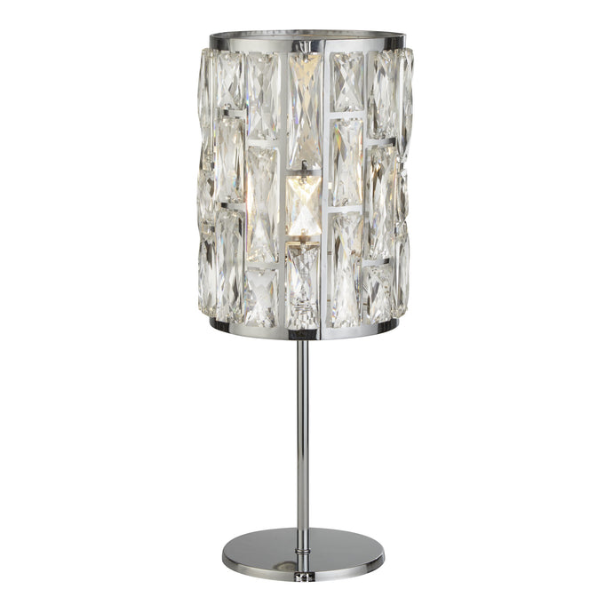 Searchlight 6584CC Bijou 1Lt Chrome Table Lamp With Crystal Glass - 31374