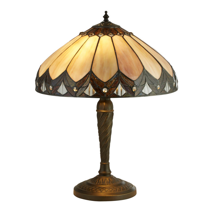 Searchlight 6706-40 Pearl Bronze/Clear/Brown/Purple Tiffany Table Lamp - 31384