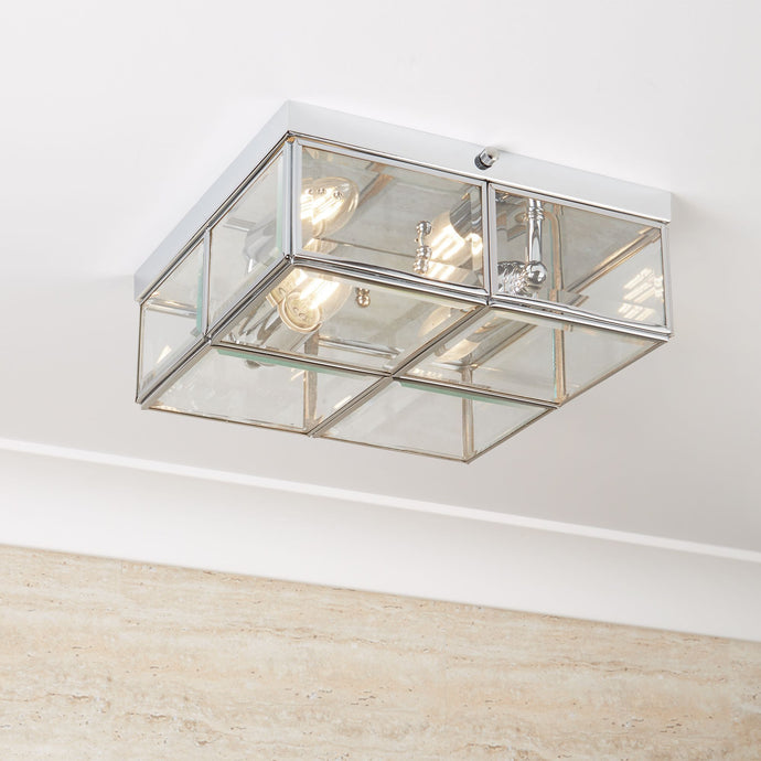 Searchlight 6769-26CC Pisa Flush - 2Lt Flush Box, Chrome With Clear Bevelled Glass Panels - 18077
